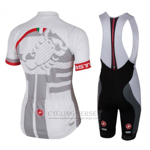 2016 Cycling Jersey Castelli White and Red Short Sleeve and Bib Short
