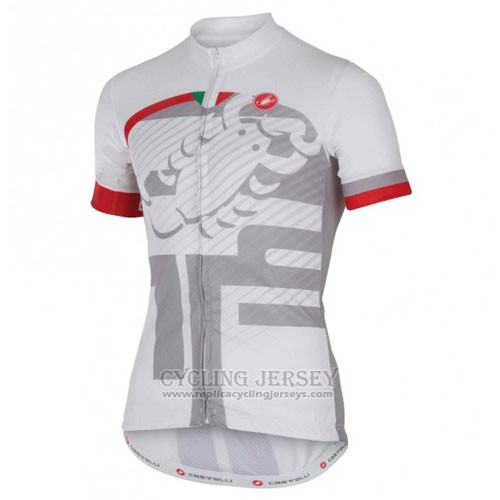 2016 Cycling Jersey Castelli White and Red Short Sleeve and Bib Short