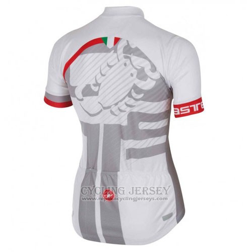 2016 Cycling Jersey Castelli White and Red Short Sleeve and Bib Short