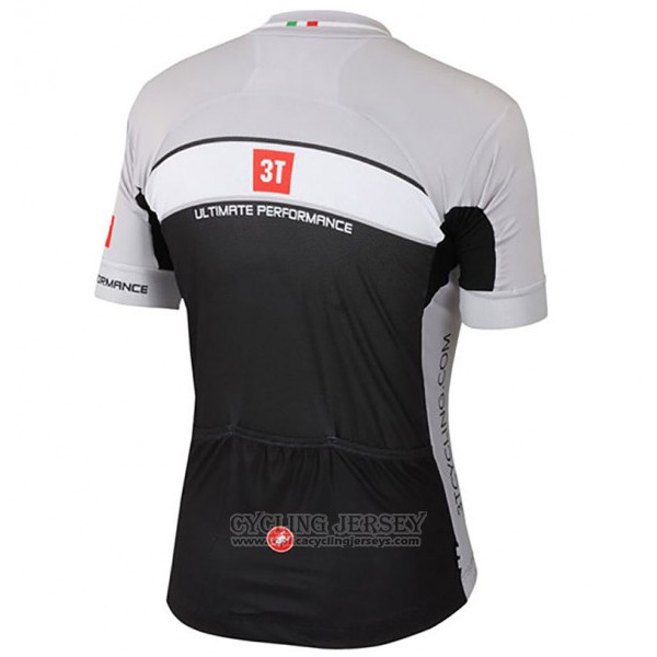 2017 Cycling Jersey Castelli 3t Gray and Black Short Sleeve and Bib Short