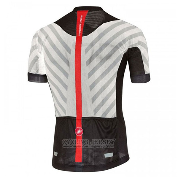 2017 Cycling Jersey Castelli Aero Race White and Black Short Sleeve and Bib Short
