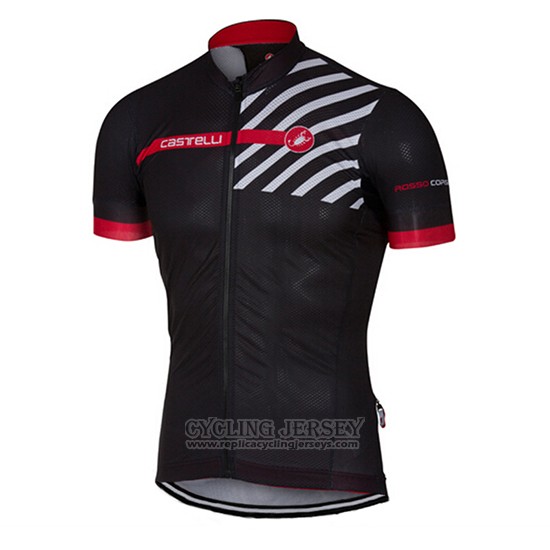 2017 Cycling Jersey Castelli Black Short Sleeve and Bib Short
