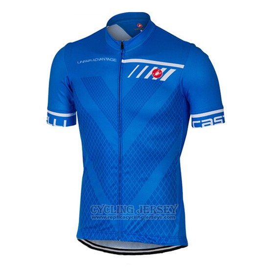 2017 Cycling Jersey Castelli Blue Short Sleeve and Bib Short