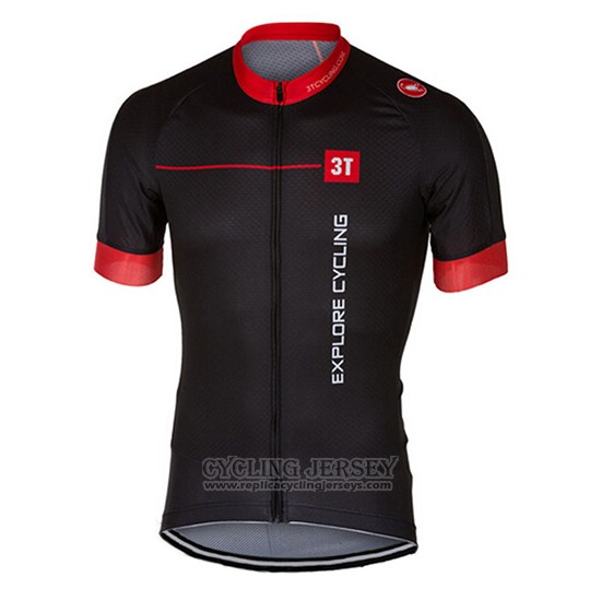 2017 Cycling Jersey Castelli Bright Black and Red Short Sleeve and Bib Short