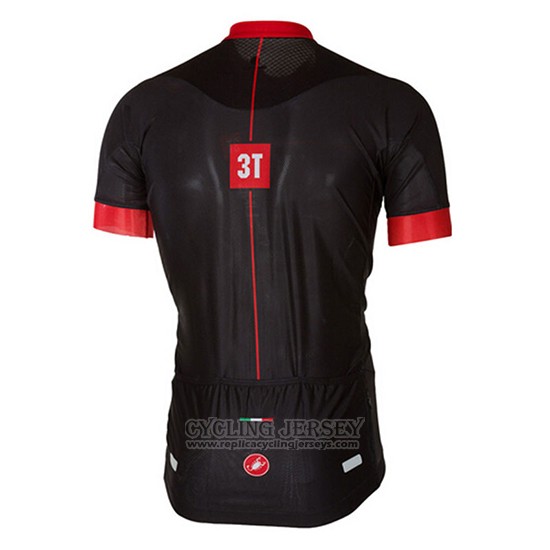 2017 Cycling Jersey Castelli Bright Black and Red Short Sleeve and Bib Short