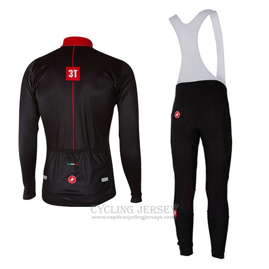 2017 Cycling Jersey Castelli Deep Black Long Sleeve and Bib Tight