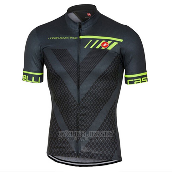 2017 Cycling Jersey Castelli Deep Gray Short Sleeve and Bib Short