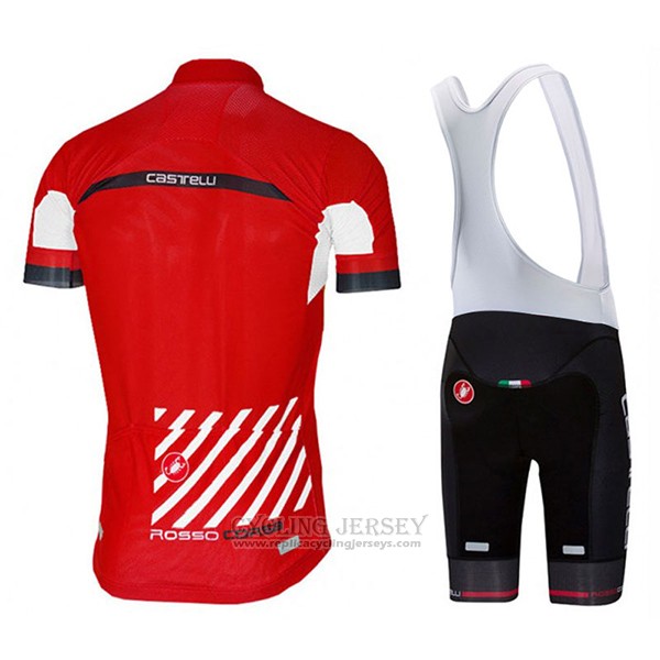 2017 Cycling Jersey Castelli Free Ar Red Short Sleeve and Bib Short