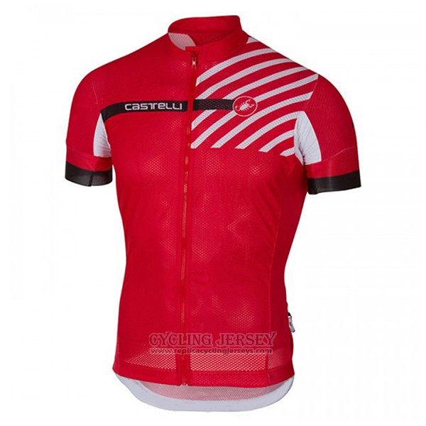 2017 Cycling Jersey Castelli Free Ar Red Short Sleeve and Bib Short