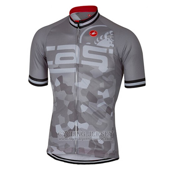 2017 Cycling Jersey Castelli Gray Short Sleeve and Bib Short