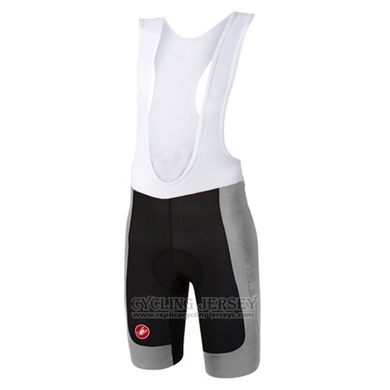 2017 Cycling Jersey Castelli Gray Short Sleeve and Bib Short