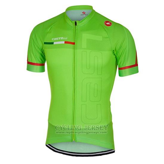 2017 Cycling Jersey Castelli Green Short Sleeve and Bib Short