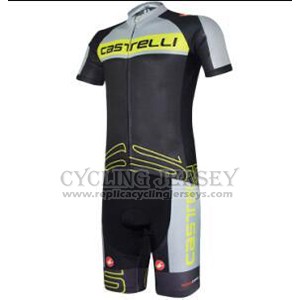 2017 Cycling Jersey Castelli Green and Black Short Sleeve and Bib Short