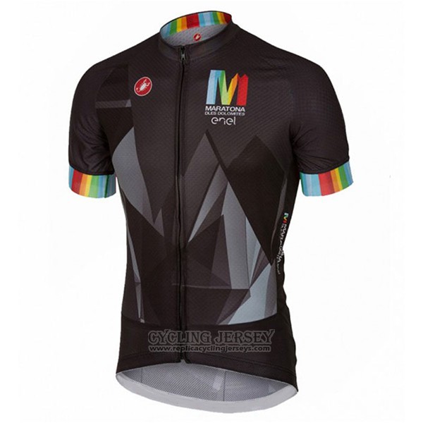 2017 Cycling Jersey Castelli Maratona Black Short Sleeve and Bib Short