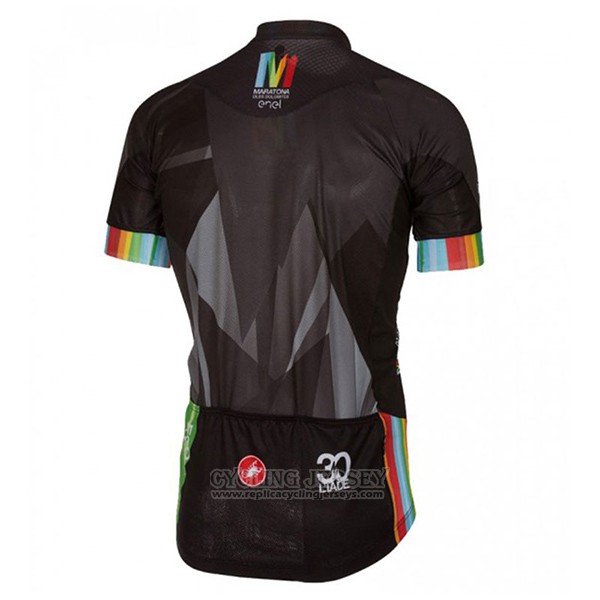 2017 Cycling Jersey Castelli Maratona Black Short Sleeve and Bib Short