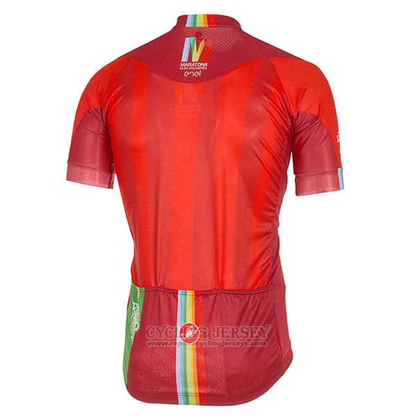 2017 Cycling Jersey Castelli Maratone Red Short Sleeve and Bib Short