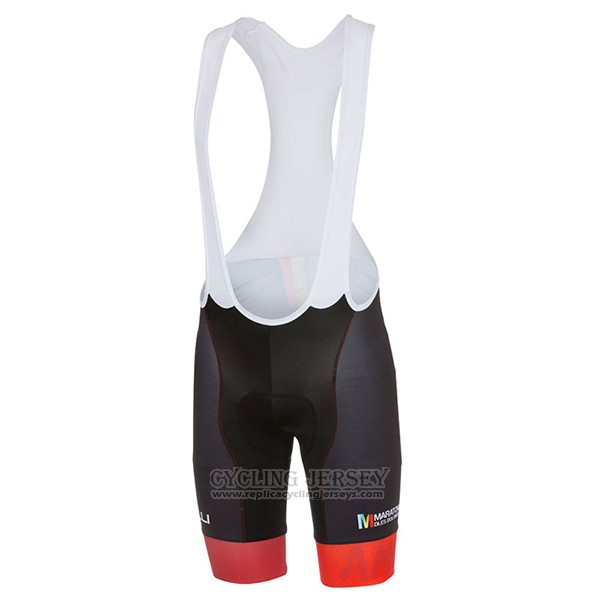 2017 Cycling Jersey Castelli Maratone Red and Black Short Sleeve and Bib Short