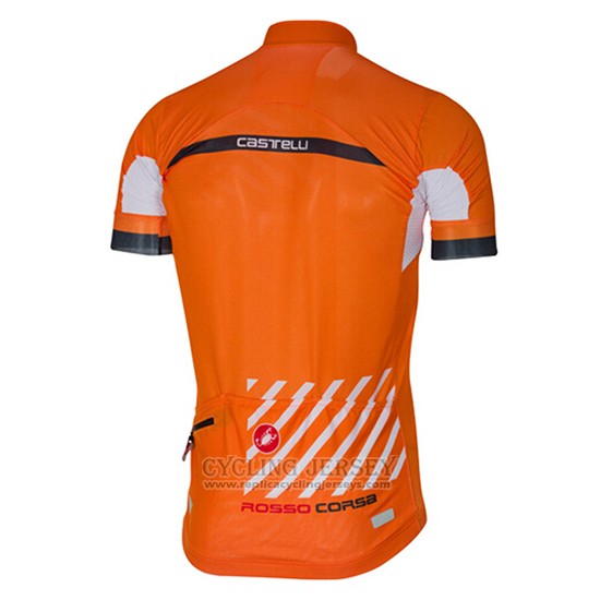 2017 Cycling Jersey Castelli Orange Short Sleeve and Bib Short