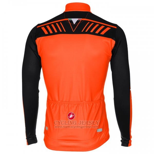 2017 Cycling Jersey Castelli Orange and Black Long Sleeve and Bib Tight