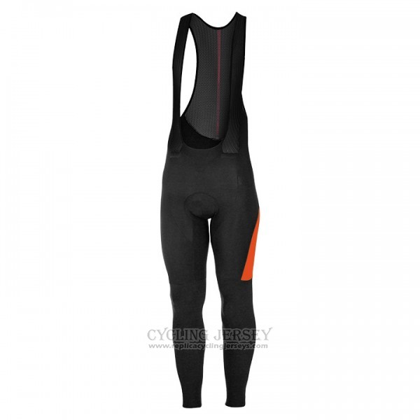 2017 Cycling Jersey Castelli Orange and Black Long Sleeve and Bib Tight