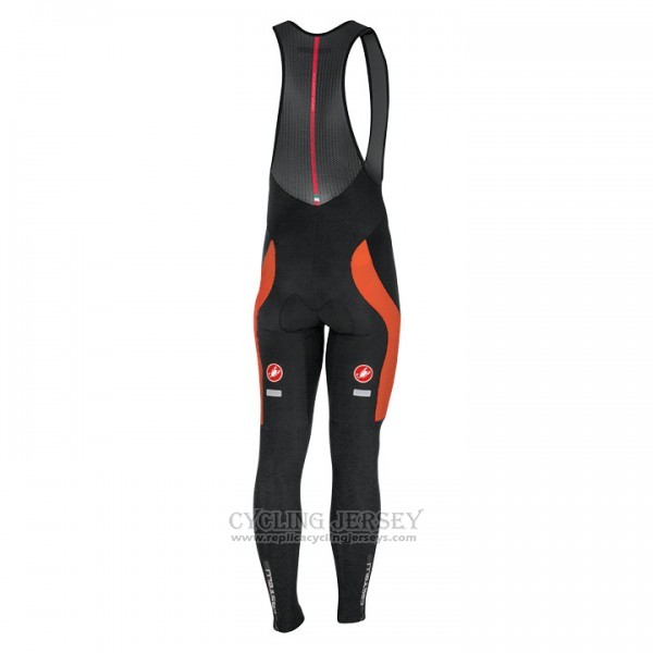 2017 Cycling Jersey Castelli Orange and Black Long Sleeve and Bib Tight