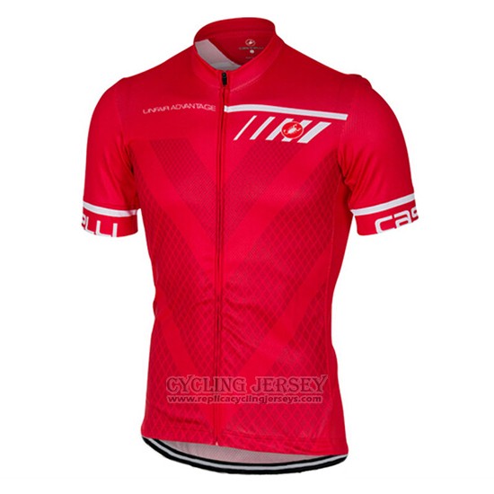 2017 Cycling Jersey Castelli Red Short Sleeve and Bib Short