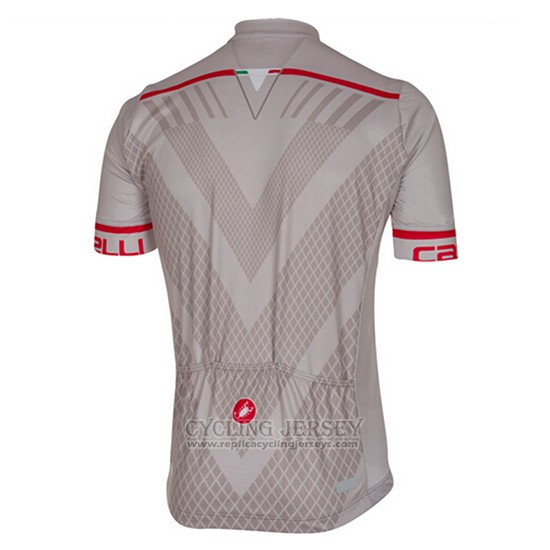 2017 Cycling Jersey Castelli Silver Short Sleeve and Bib Short