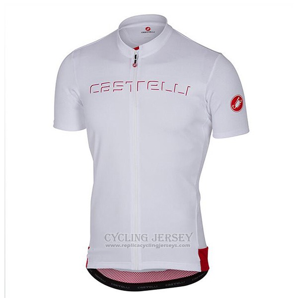 2017 Cycling Jersey Castelli White Short Sleeve and Bib Short