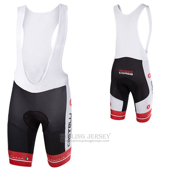 2017 Cycling Jersey Castelli White and Black Short Sleeve and Bib Short