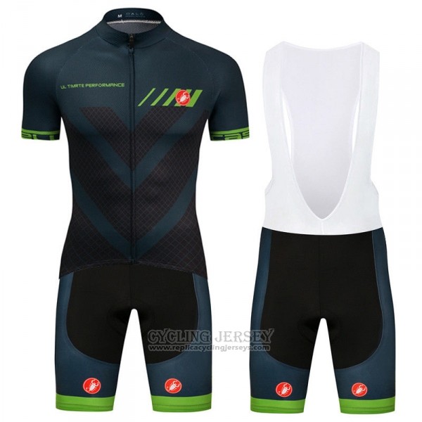 2018 Cycling Jersey Castelli Dark Green Short Sleeve and Bib Short