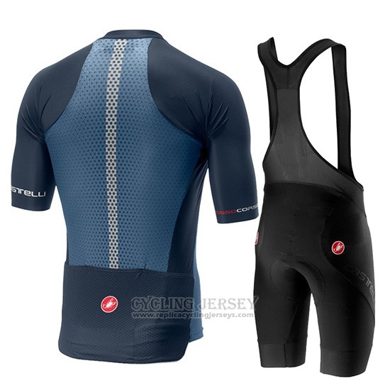 2019 Cycling Jersey Castelli Aero Race Blue Red Short Sleeve and Overalls