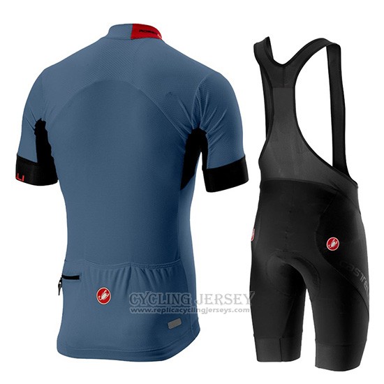 2019 Cycling Jersey Castelli Aero Race Blue Short Sleeve and Overalls
