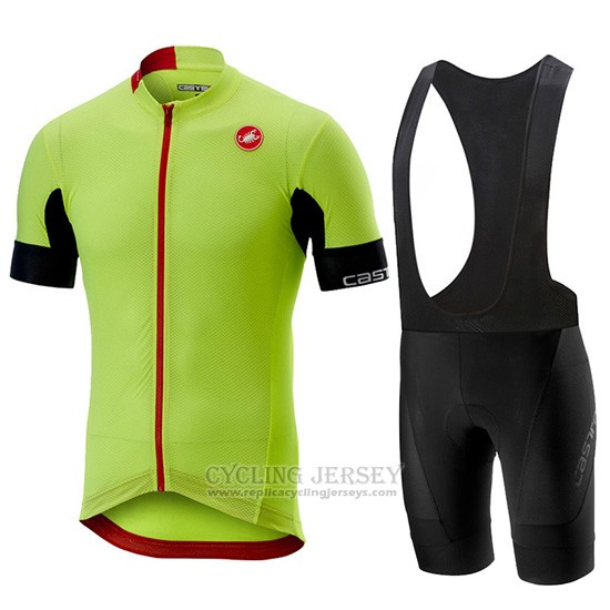 2019 Cycling Jersey Castelli Aero Race Green Short Sleeve and Overalls