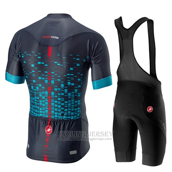 2019 Cycling Jersey Castelli Climber's 2.0 Black Sky Blue Short Sleeve and Overalls