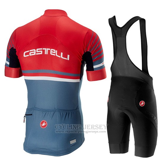 2019 Cycling Jersey Castelli Free Ar 4.1 Red Gray Short Sleeve and Overalls