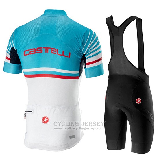 2019 Cycling Jersey Castelli Free Ar 4.1 Sky Blue White Short Sleeve and Overalls