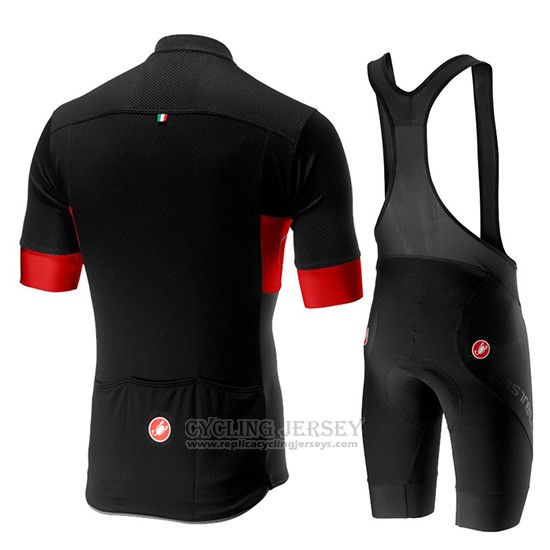 2019 Cycling Jersey Castelli Prologo 6 Black Red Short Sleeve and Overalls