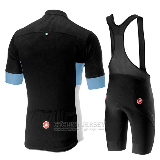2019 Cycling Jersey Castelli Prologo 6 Black Sky Blue White Short Sleeve and Overalls