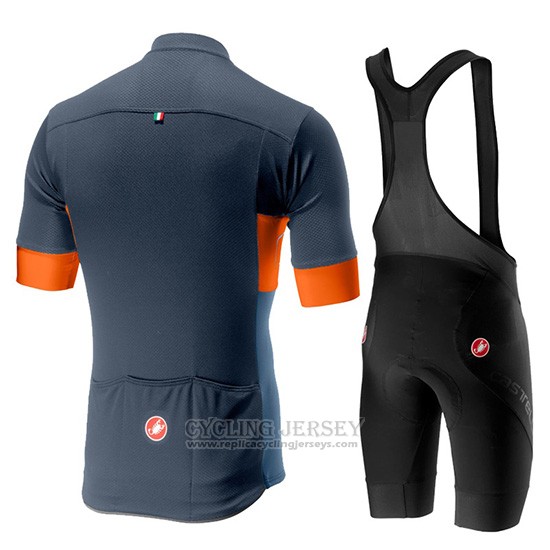 2019 Cycling Jersey Castelli Prologo 6 Gray Orange Short Sleeve and Overalls