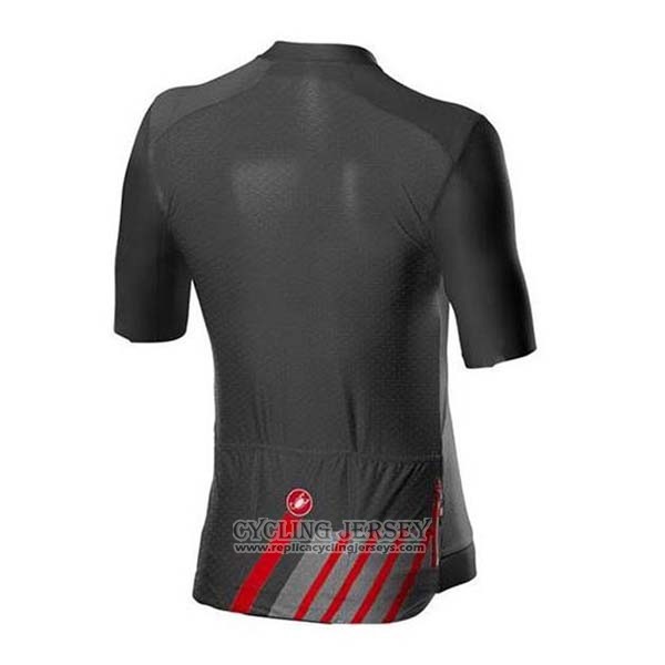 2020 Cycling Jersey Castelli Black Gray Red Short Sleeve And Bib Short