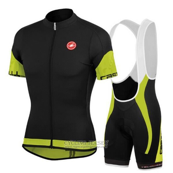 2020 Cycling Jersey Castelli Black Green Red Short Sleeve And Bib Short