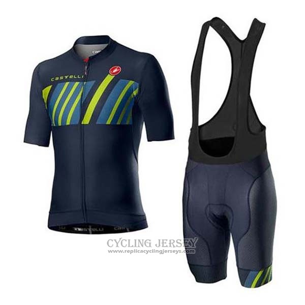 2020 Cycling Jersey Castelli Black Green Short Sleeve And Bib Short