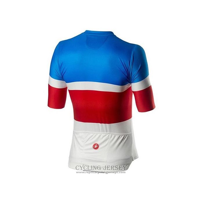 2020 Cycling Jersey Castelli Blue Red White Short Sleeve And Bib Short