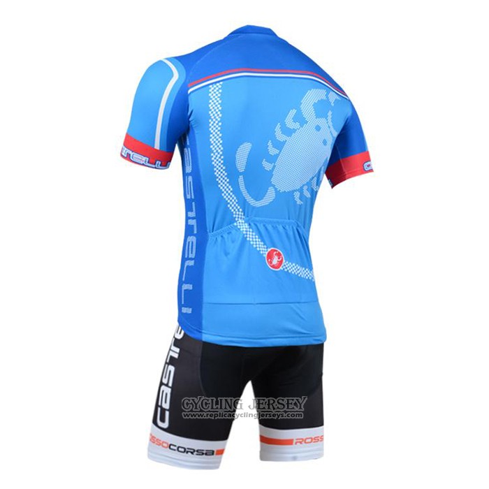 2020 Cycling Jersey Castelli Blue Short Sleeve And Bib Short