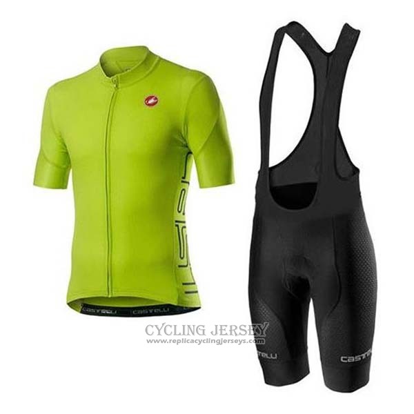 2020 Cycling Jersey Castelli Green Short Sleeve And Bib Short