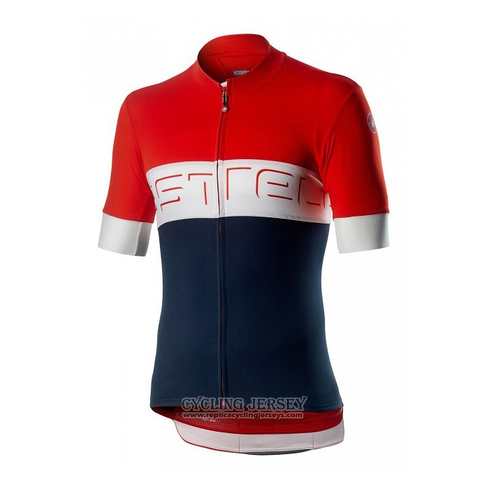 2020 Cycling Jersey Castelli Red Blue Short Sleeve And Bib Short