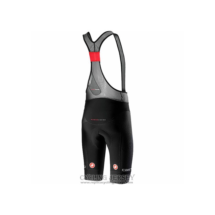 2021 Cycling Jersey Castelli Black Gray White Short Sleeve And Bib Short