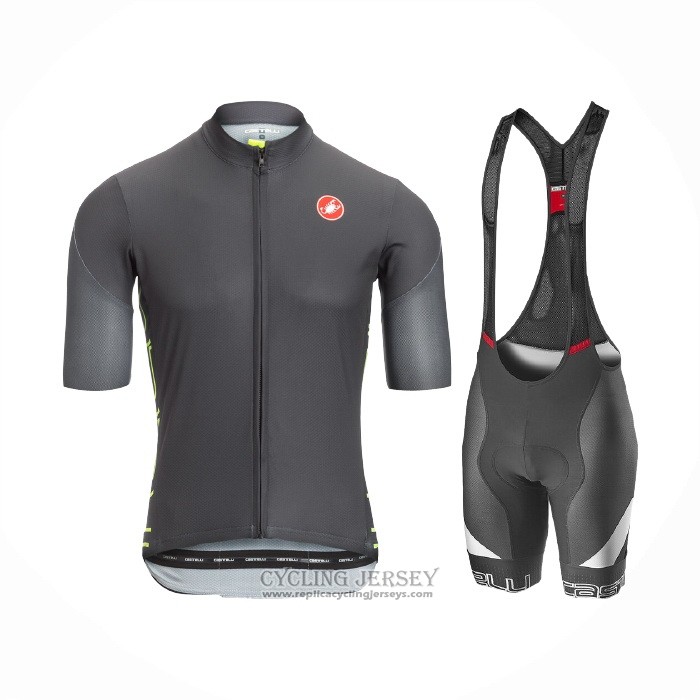 2021 Cycling Jersey Castelli Black Short Sleeve And Bib Short