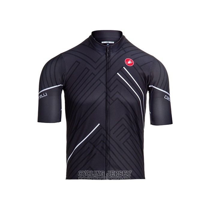 2021 Cycling Jersey Castelli Black White Short Sleeve And Bib Short