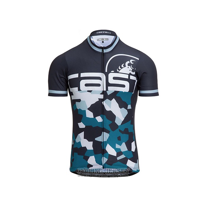 2021 Cycling Jersey Castelli Blue Gray Short Sleeve And Bib Short